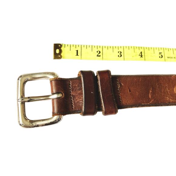 Fossil Brown Leather Belt Golden Buckle B47 - Picture 1 of 6